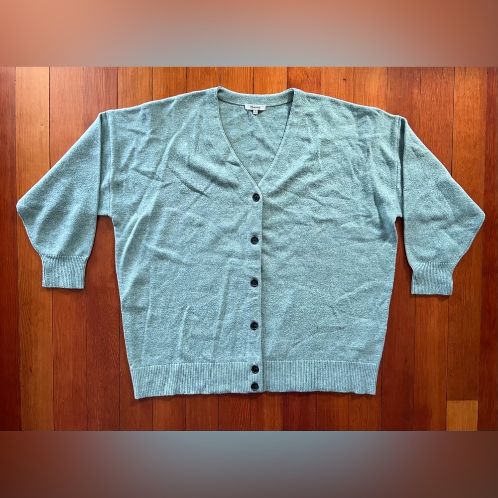 NWOT Madewell Plus V-Neck Relaxed Cardigan - Teal - 2X